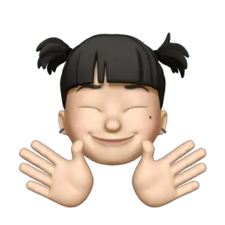 🤗 Эмодзи, Персонаж, Мультфильм, Аватар, Улыбается, Девушка telegram sticker