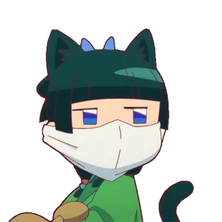 😷 アニメ, キャラクター, マスク, 猫耳 telegram sticker