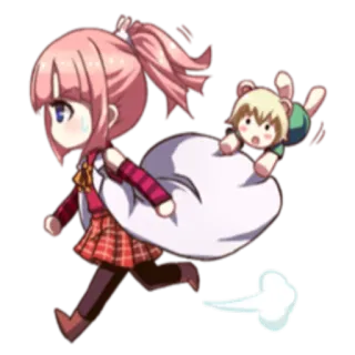 🏃 Anime, Mädchen, Rennen, Süß, Chibi, Kawaii, Cartoon whatsapp sticker