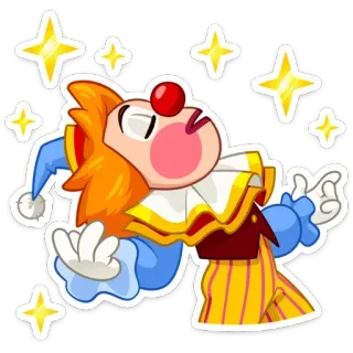 ☺️ Clown, Jester, Dessin animé, Drôle, Autocollant, Paillettes, Cirque whatsapp sticker