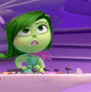 🤖 Disgust Inside Out Disgusto, Inside Out, Cartone animato, Verde, Personaggio telegram sticker