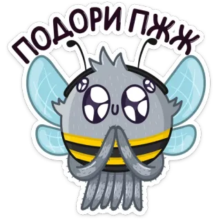 🙏 ПОДОРИ ПЖЖ bee, cute, pleading, request, cartoon, sticker telegram sticker