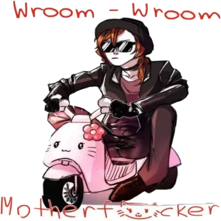 😎 Wroom - Wroom
Motherf**ker Anime, Moto, Dessin animé, Offensant, Argot telegram sticker