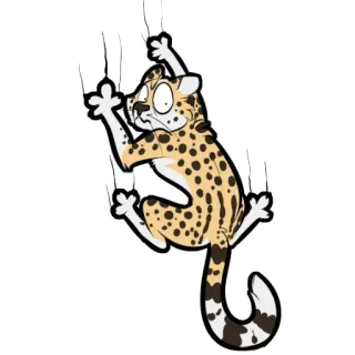 😨 ocelote, leopardo, gato, animal, escalada, desenho animado, adesivo telegram sticker