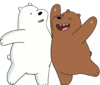 👯 Ice Bear, Grizz We Bare Bears クマ, アニメ, アニメーション, 友達, アイスベア, グリズ telegram sticker