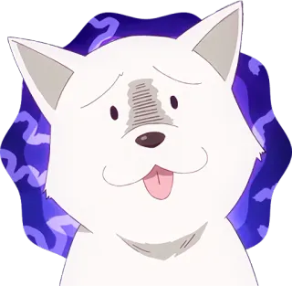 🐶 cane, anime, cartone animato, carino, bianco, lingua, divertente telegram sticker