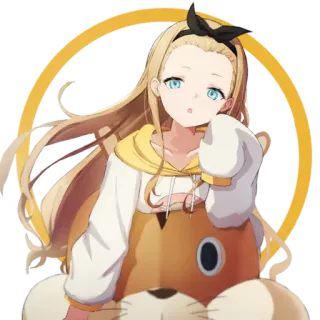 😍 chica anime, linda, dibujos animados, pelo rubio, ojos azules, personaje, pegatina telegram sticker