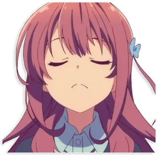 😒 Anime, Chica, Linda, Dibujo animado, Pegatina, Pelo rosa, Manga telegram sticker