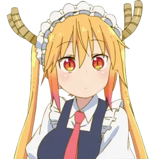 😯 Tohru Miss Kobayashi's Dragon Maid Tohru, Anime, Naga, Maid, Miss Kobayashi's Dragon Maid, Karakter telegram sticker