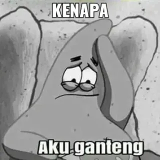 ➖ Patrick Star Spongebob Squarepants KENAPA
Aku ganteng patrick, spongebob, dessin animé, drôle, triste, mème telegram sticker