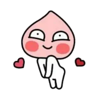 🍑 キャラクター, 桃, かわいい, 可愛い, 愛, ハート, 漫画, ステッカー telegram sticker