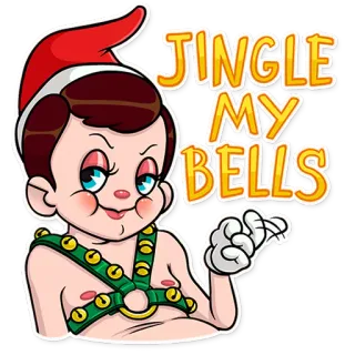 😏 JINGLE MY BELLS Christmas, Elf, Jingle Bells, holiday, humor, offensive, lewd telegram sticker