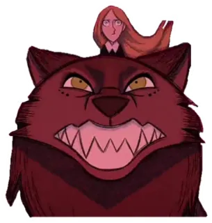 🐺 สัตว์ประหลาด, การ์ตูน, ผู้หญิง, ภาพประกอบ, น่ากลัว telegram sticker
