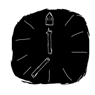 🕔 RIP dedo, rasgar, dedo corazón, muerte, ofensivo, lápida, mano telegram sticker