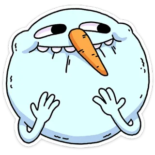 😆 snowman, cartoon, winter, funny, cute telegram sticker