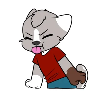 😡 chat, dessin animé, illustration, dégoût, animal, personnage, drôle telegram sticker