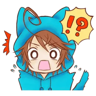😳 Anime, Gatto, Esclamazione, Domanda, Sorpreso telegram sticker