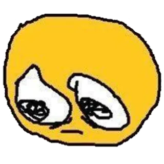 😞 triste, emoji, emocional, amarillo, dibujos animados telegram sticker