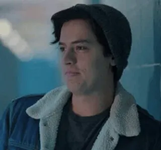 😏 Jughead Jones Riverdale mężczyzna, nastolatek, riverdale, jughead jones, czapka, portret telegram sticker