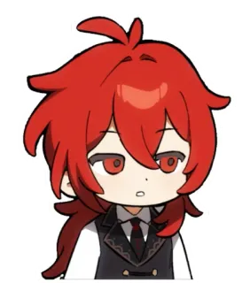 😑 Diluc Genshin Impact Anime, Videogame, Diluc, Genshin Impact telegram sticker