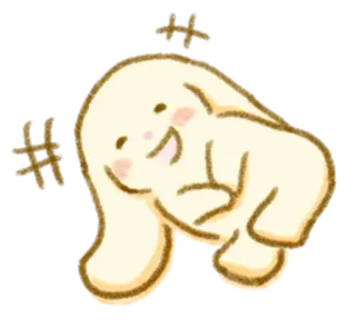 💭 słodki, kawaii, zwierzę, szczęśliwy, kreskówka, królik whatsapp sticker