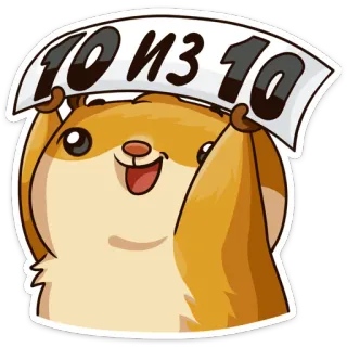🔟 10 из 10 Hamster, süß, Aufkleber, Tier, fröhlich, 10 von 10 telegram sticker