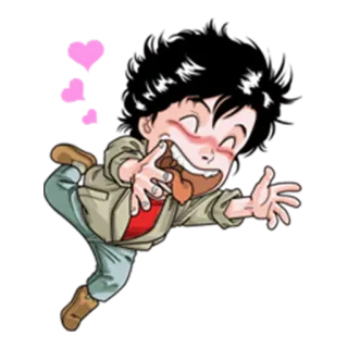 😍 desenho animado, personagem, menino, brincalhão, engraçado telegram sticker