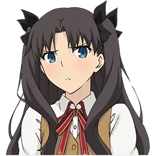 😳 Rin Tohsaka Fate/stay night Anime, Fille, Brune, Tsundere, Sérieuse telegram sticker