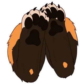 🦊 cakar, hewan, berbulu, kaki, cakar telegram sticker