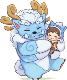 👨‍❤️‍👨 монстр, милый, объятие, мультфильм telegram sticker