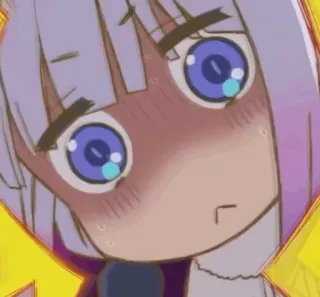 🍥 Anime, Mädchen, süß, kawaii, errötend, nervös whatsapp sticker