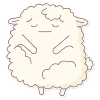 😔 pecora, animale, cartone animato, carino, triste, soffice telegram sticker