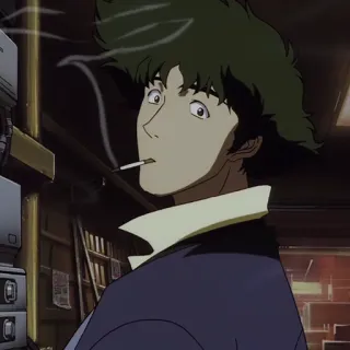 🚬 Spike Spiegel Cowboy Bebop Anime, Desenho animado, Fumar, Cigarro, Spike Spiegel, Cowboy Bebop whatsapp sticker
