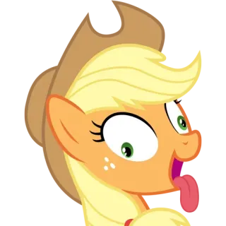 😜 Applejack My Little Pony Pônei, Desenho animado, Animal, Engraçado, Cavalo, Equino telegram sticker