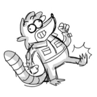 😬 Rigby Regular Show kreskówka, Rigby, Zwyczajny serial, szop pracz, animowany telegram sticker