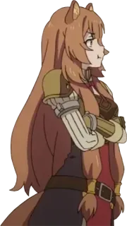 😒 Raphtalia The Rising of the Shield Hero Raphtalia, anime, The Rising of the Shield Hero, isekai, tanuki, fantasy telegram sticker