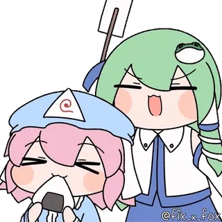 🤗 Sanae Kochiya and Yuyuko Saigyouji Touhou Project telegram sticker