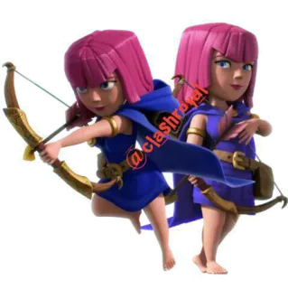 😡 @clashroyal アーチャー, クラッシュ・ロワイヤル, ビデオゲーム, キャラクター, アーチャー, 弓矢 telegram sticker
