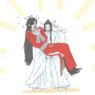 💪 짱 쿠탁탁 Anime, Fanart, Koppel, Schattig telegram sticker
