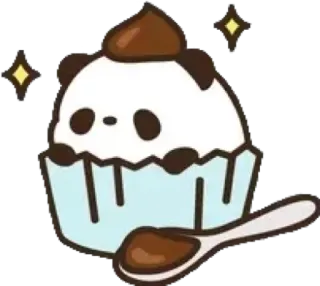 🐼 panda, cupcake, dessert, cute, kawaii, food telegram sticker