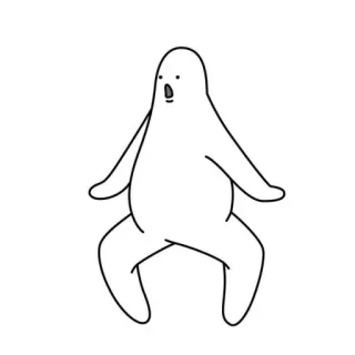 😲 흰색, 얼룩, 캐릭터, 만화, 미니멀, 웃긴 telegram sticker