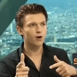 ⚙ Tom Holland actor, celebridad, señalando, persona whatsapp sticker