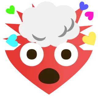🌟 emoji, shocked, surprised, red, cloud telegram sticker