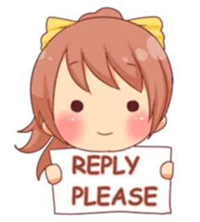 🙂 REPLY PLEASE かわいい, 女の子, アニメ, リクエスト, お願いします, 返信 telegram sticker