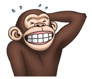 😅 macaco, emoji, animal, desenho animado telegram sticker