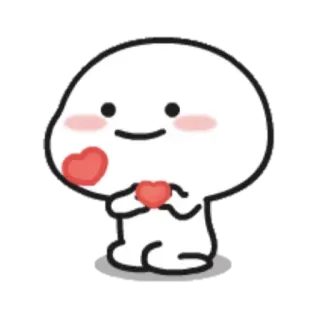 💕 carino, cuore, amore, cartone animato, kawaii, emoji, semplice, macchia telegram sticker