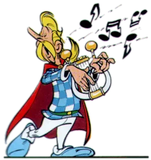 🎧 Cacofonix Asterix desenho animado, personagem, Chatotorix, Asterix, música whatsapp sticker