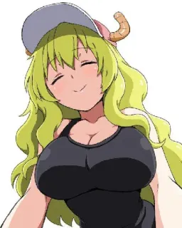 😊 Lucoa Miss Kobayashi's Dragon Maid Anime, Naga, Tanduk, Lucoa, Kawaii telegram sticker