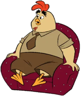 😕 Cartoon, Huhn, Stuhl, Tier, Clipart, Anthropomorph telegram sticker