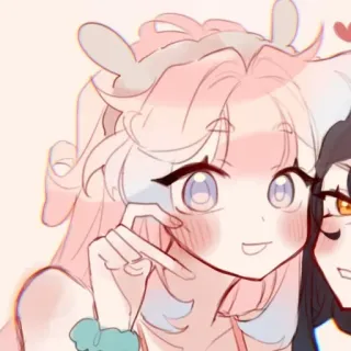 🫰 cartone animato, coppia, anime, amicizia telegram sticker
